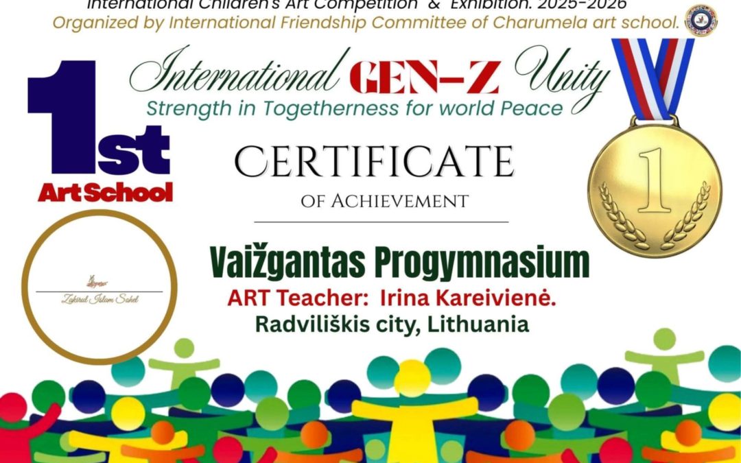 Tarptautinis įvertinimas Vaižganto progimnazijai